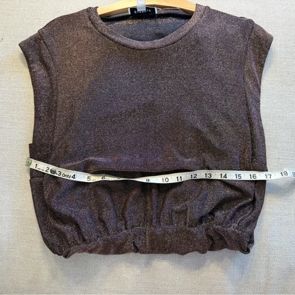 Evereve Ashlyn Metallic Sparkle Brown Mini Dress - Picture 6 of 6